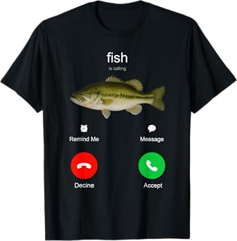 Funny Bass Fish Is Calling Angler Joke Fishing Club Men T-Shirt