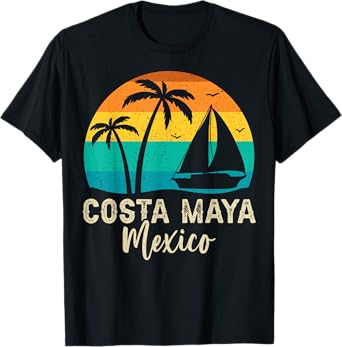 Vintage Costa Maya Mexico Sunset Matching Family Vacation T-Shirt