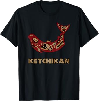 Ketchikan Alaska Native American Indian Salmon Fishermen Art T-Shirt