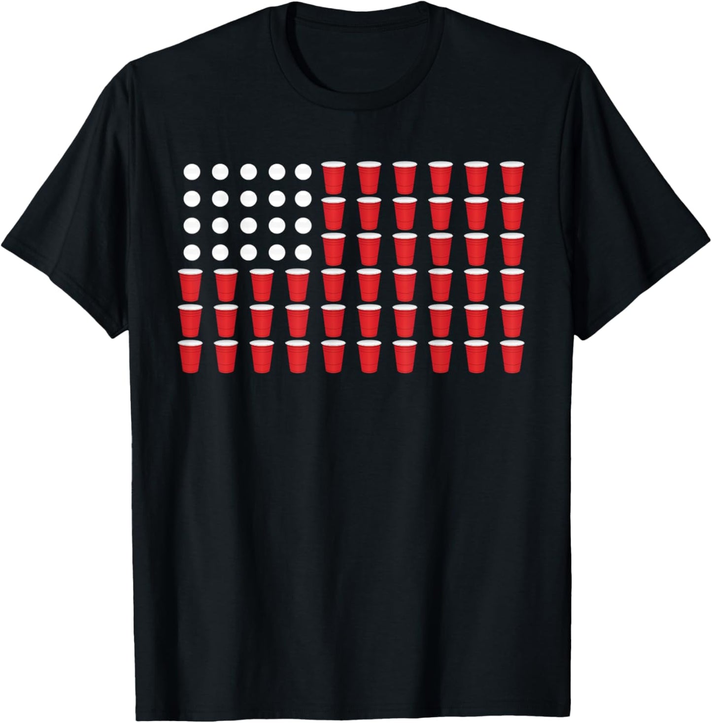 4th Of July T Shirt Gift Beer Pong American Flag Drinking T-Shirt