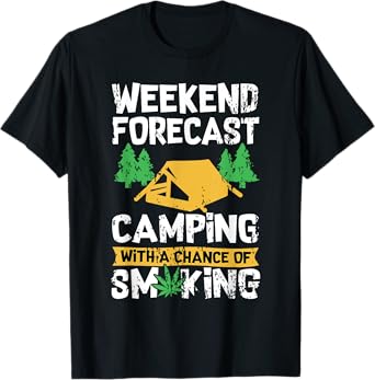 Distressed Weed Gift | Stoner Marijuana Happy Camper T-shirt T-Shirt