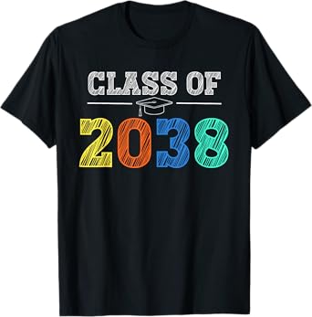 Class of 2038 Grow With Me First Day of School Graduation T-Shirt