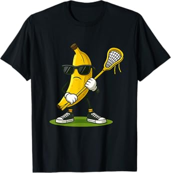 Funny Lacrosse LAX Banana Kids Men Women Lacrosse Player T-Shirt