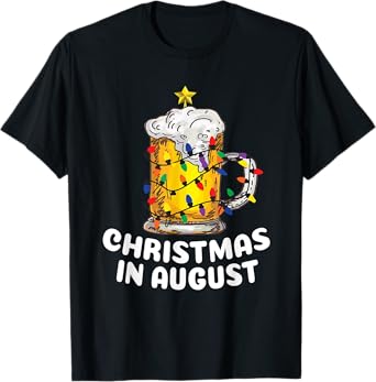 Awesome Beer Xmas Tree Summer For Christmas In August Men Women T-Shirt