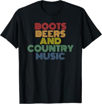 Boots Beers And Country Music retro 70s vintage T-Shirt