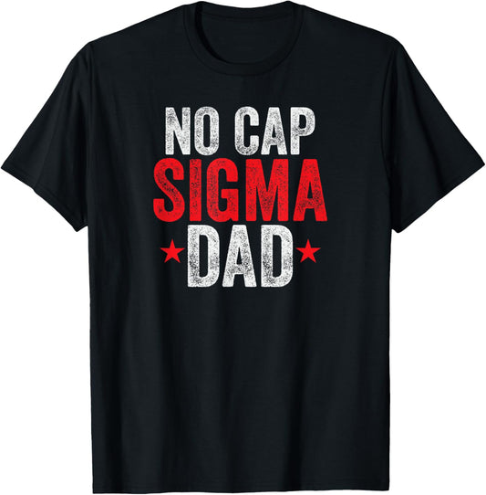 Vintage Skibidi Best Dad No Cap Sigma Dad Funny Father's Day T-Shirt