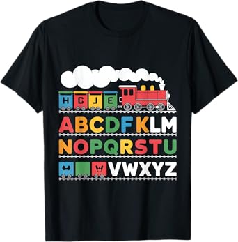 Train Railroad Lover ABC Alphabet A-Z ABCs Kindergarten Kids T-Shirt