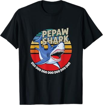 Pepaw Shark Sea Dangerous Ocean Retro Attack Bite Gift T-Shirt