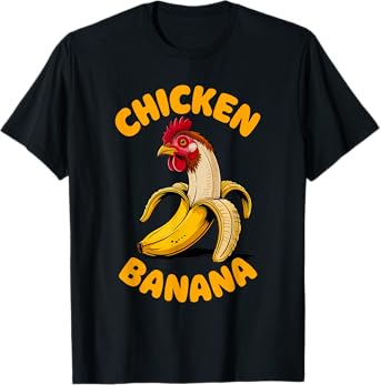 Chicken Banana Meme Funny Men Women Kids T-Shirt