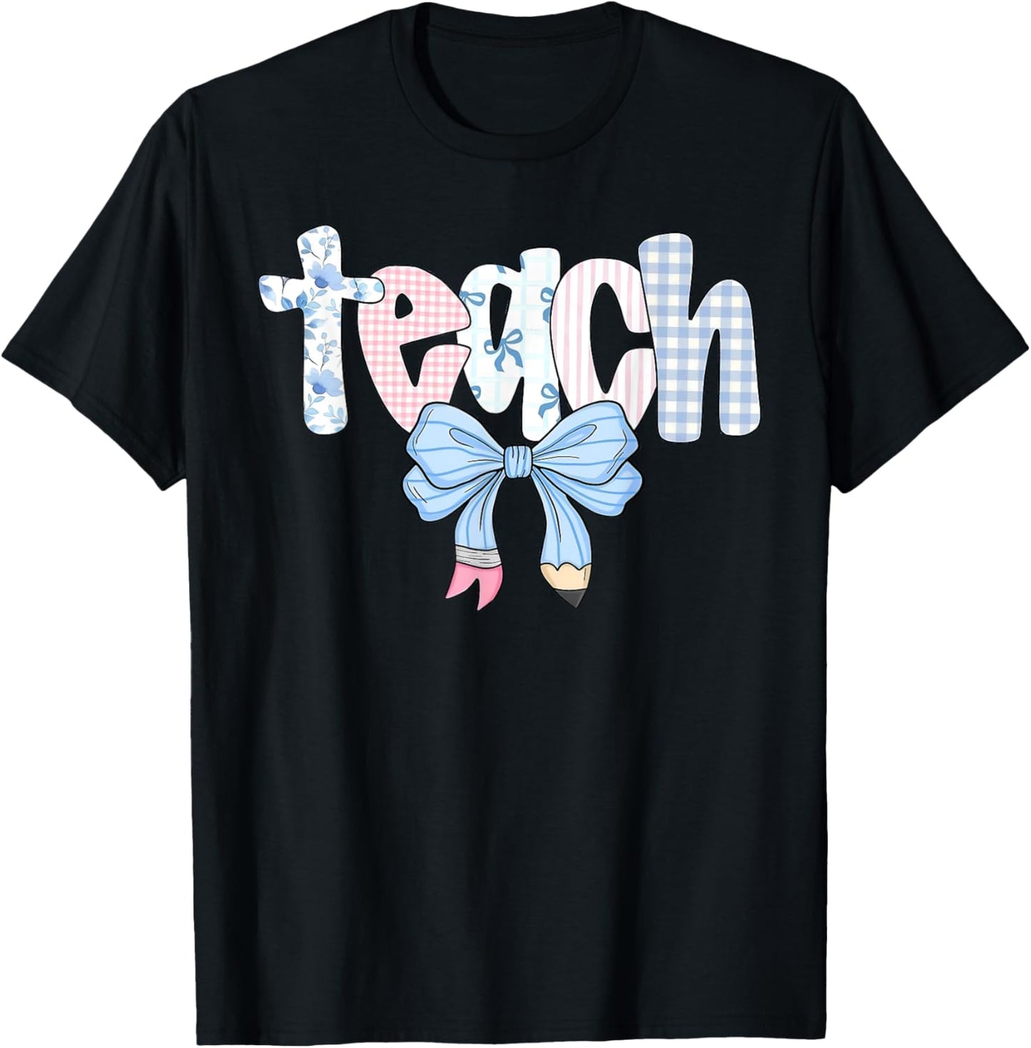 Coquette Bow Pencil First Day Teacher Back To School Tee by TeeBrew