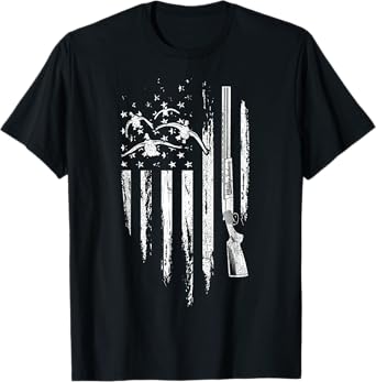 Duck Hunting American Flag Waterfowl Goose Gift For Hunter T-Shirt