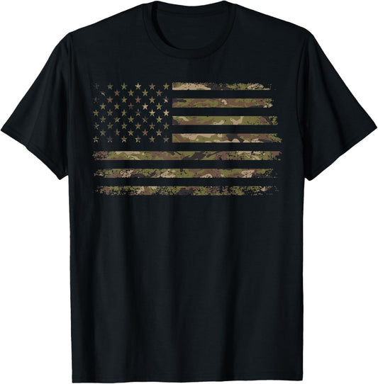 Camo American Flag USA Camouflage Men Boys Women Girls Kids T-Shirt