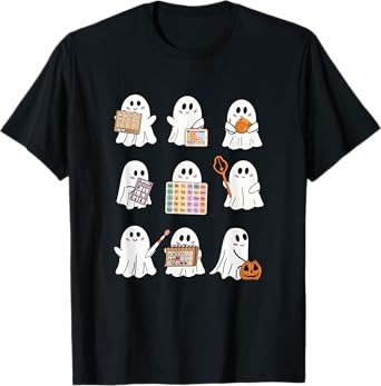Retro SLP Ghost Halloween Speech Therapy Autumn Fall T-Shirt