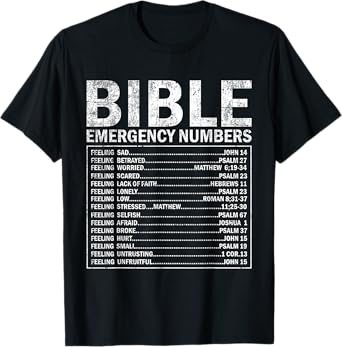Christian Bible Emergency Numbers Cute Christian T-Shirt
