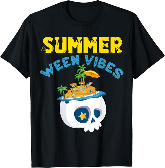 Summer Ween Vibes Skeleton Party Summer Halloween T-Shirt