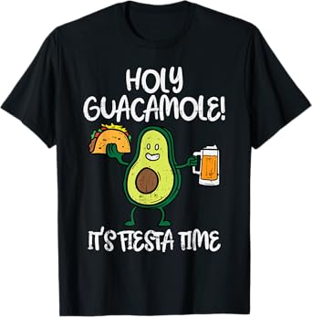 Holy Guacamole Fiesta Avocado Beer Taco Cinco De Mayo T-Shirt