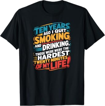 Funny Quit Smoking and Drinking Humor Retro Style T-Shirt