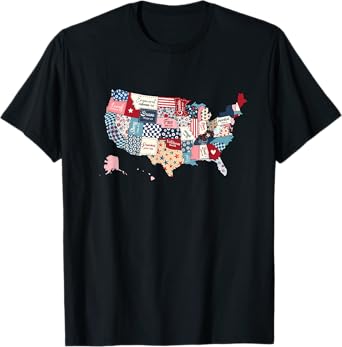 Christian USA Map Bible Verses Patriotic Faith States T-Shirt