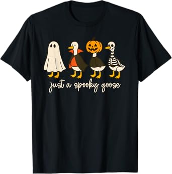 Just A Spooky Goose Spooky Season Trick Or Treat Halloween T-Shirt