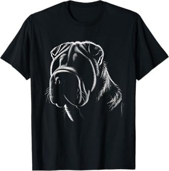 Chinese Shar Pei Dog Face Art Design Men Women Kids T-Shirt