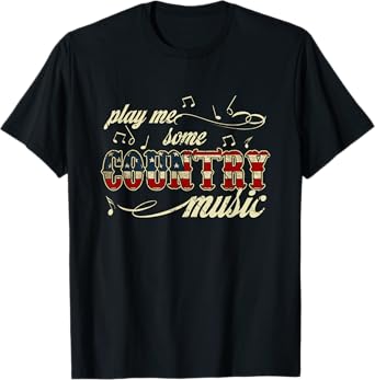Play Me Some Country Music Western Festival American Flag T-Shirt