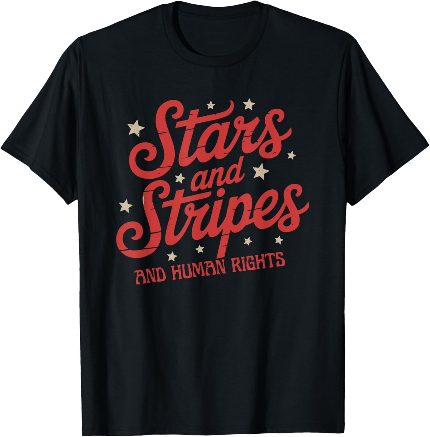 Cute Stars And Stripes And Human Rights Funny 4th Of July T-shirt