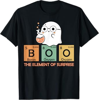 Cute Chemistry Boo The Element Of Surprise Chemist Halloween T-Shirt