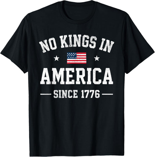 No Kings In America Patriotic Independence 4th Of July T-shirt