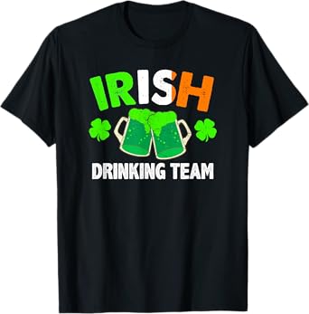 Irish Drinking Team Funny St Patrick's Day Ireland Flag Beer T-Shirt