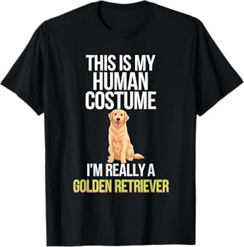 Dog This Is My Human Costume I'm Really A Golden Retriever T-Shirt