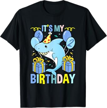 Shark Its My 2nd Birthday T-Shirt