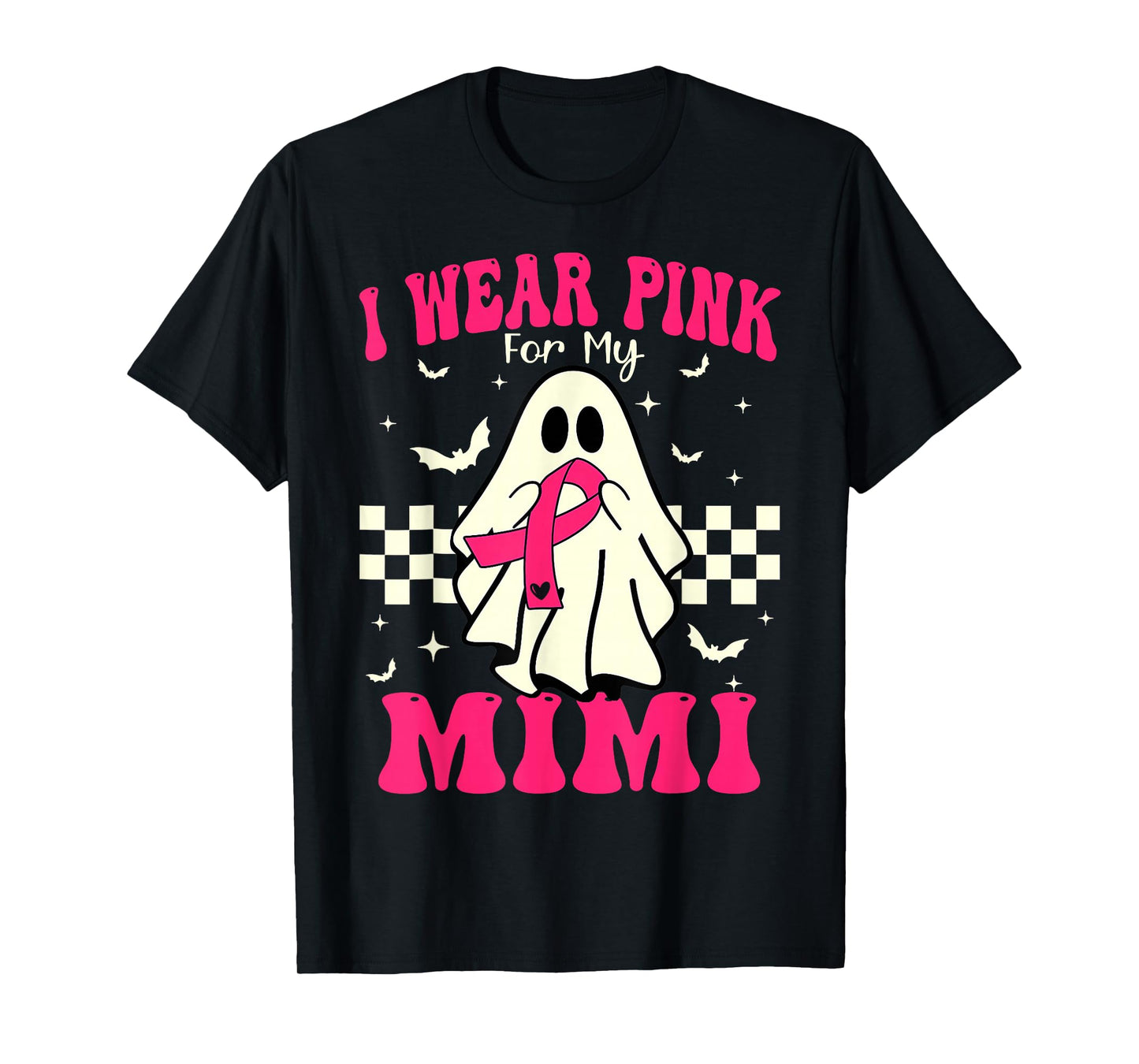 I Wear Pink for My Mimi Ghost Halloween Breast Cancer T-Shirt