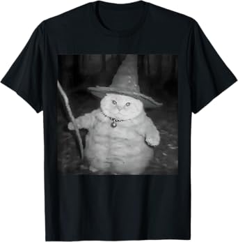 Wizard Cat Weird Funny Halloween Cat Meme T-Shirt