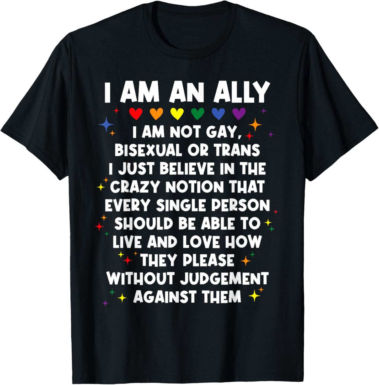 LGBTQ Retro I Am An Ally I'm Not Gay Bisexual Or Trans T-Shirt