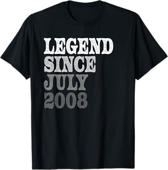Legend Since July 2008 Birthday T-Shirt