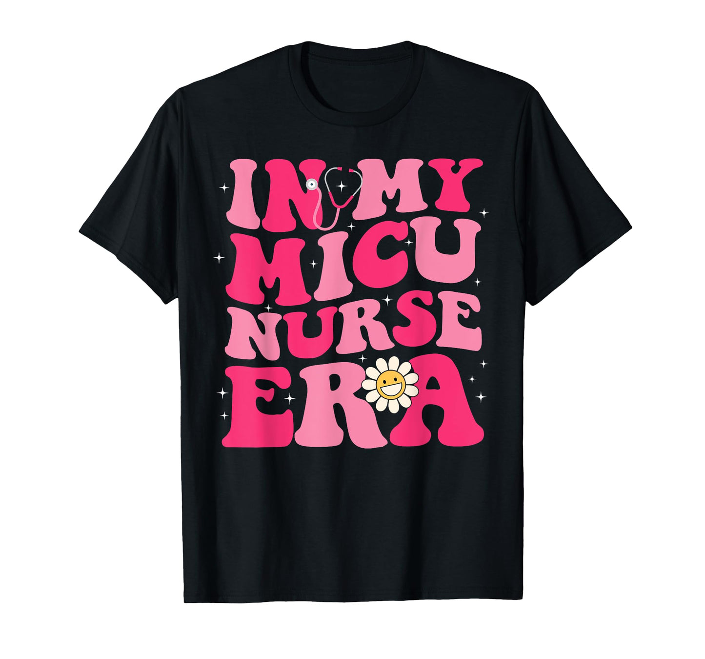 Groovy Retro In My MICU Era Hippie Groovy Love Nurse Life T-Shirt