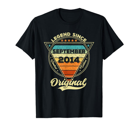 Vintage 11th Birthday Legend Since September 2014 T-Shirt