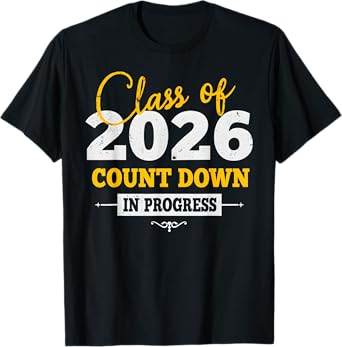 Class Of 2026 Countdown First Day Senior Back To School 2025 T-Shirt