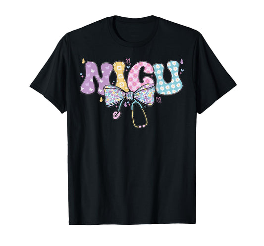 NICU Nurse Week Coquette Bow Stethoscope Nurse Week NICU T-Shirt