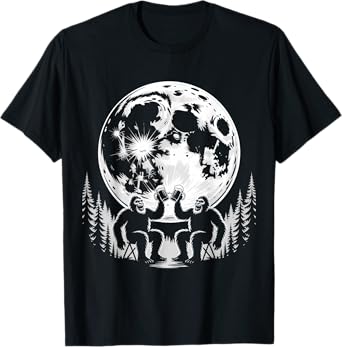 Funny Bigfoot Cheers Beer Night Camping Sasquatch Outdoor T-Shirt