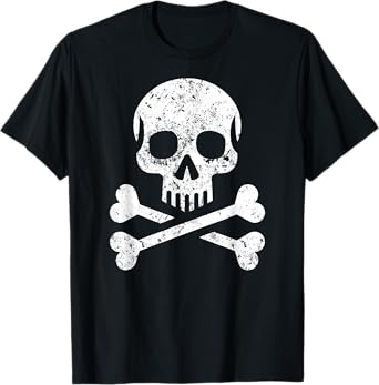 Skull Crossbones Skeleton Jolly Roger Flag Halloween T-Shirt