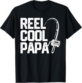 Mens Reel Cool Papa Funny Father's Day Gift Fishing Grandpa Dad T-Shirt