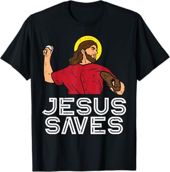 Jesus Saves Baseball God Sports Christian Men Women Kids T-Shirt