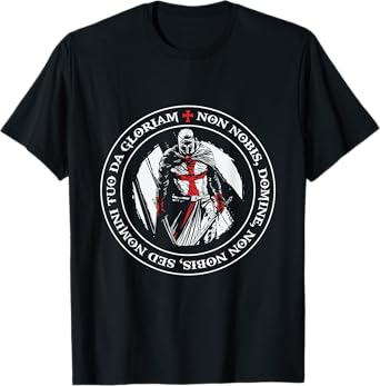Caballero Templario Con Escudo Cruzado Y Cruz Templaria T-Shirt