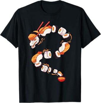 Sushi Dragon Roll Japanese Food Kawaii Dragon Anime Sushi T-Shirt