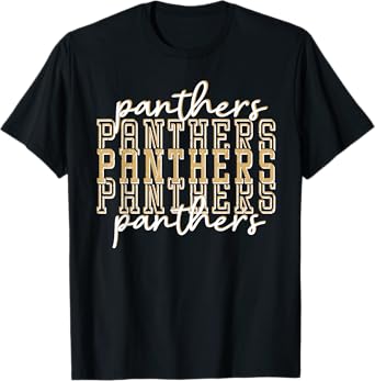 Panthers School Spirit Mascot Gold Panther Pride Mom Panther T-Shirt