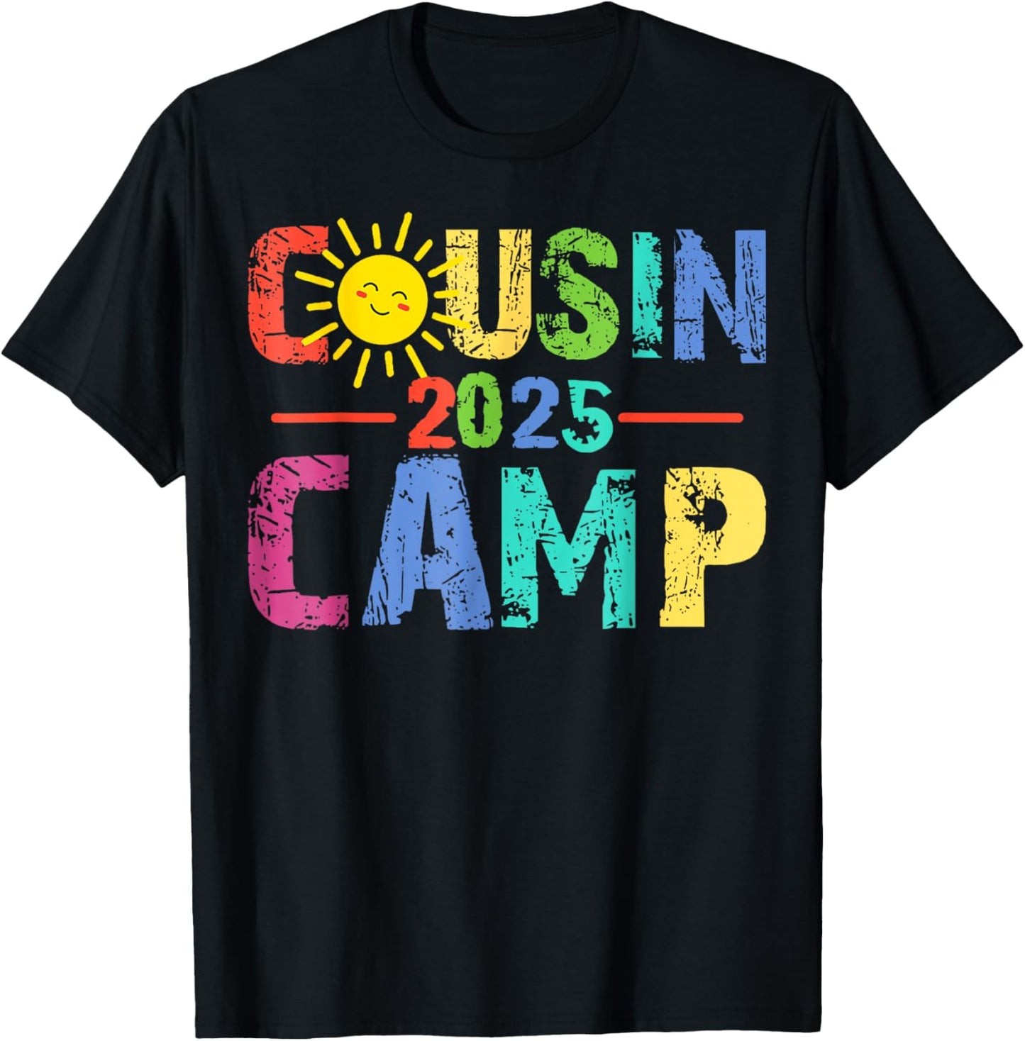 Cousin Camp 2025 Camping Campfire Summer Vacation Family T-Shirt