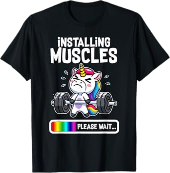 Funny Cute Unicorn Workout Gym Fitness Weightlifting Gift T-Shirt