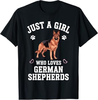 German Shepherd Art For Women Girls German Shepherd Lover T-Shirt