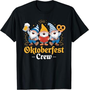 Oktoberfest Crew Gnomes Beer Pretzel Fun T-Shirt